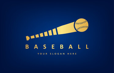 Baseball bat and ball logo vector. Sport design.