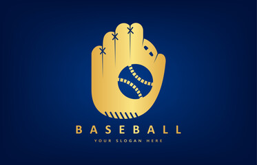 Baseball glove and ball logo vector. Sport design