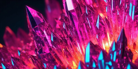 Beautiful bright lucent crystals close-up abstract background