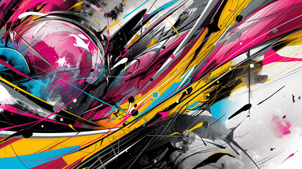 Composición artística abstracta, fondo multiculor, grafiti
