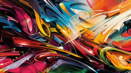 Composición artística abstracta, fondo multicolor, grafiti