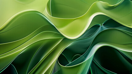 Composición artística abstracta, fondo verde