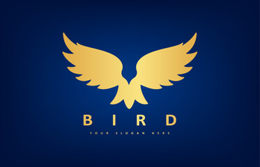 Bird logo vector. Bird in flight design