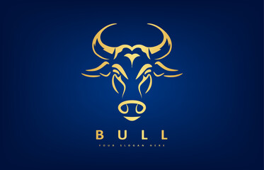 Bull head logo vector. Animal design