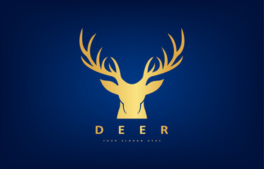 Deer head logo vector. Animal design