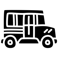 School Bus Glyph Icon