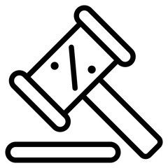 Auction icon with outline style. Suitable for website design, logo, app and UI. Based on the size of the icon in general, so it can be reduced.