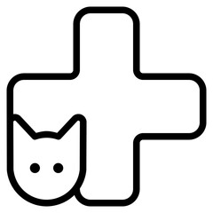 Animal care icon with outline style. Suitable for website design, logo, app and UI. Based on the size of the icon in general, so it can be reduced.