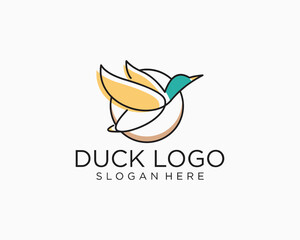 line art duck logo