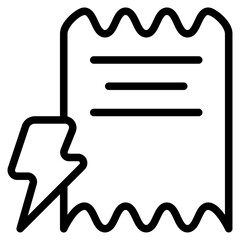 Electricity bill icon with outline style. Suitable for website design, logo, app and UI. Based on the size of the icon in general, so it can be reduced.