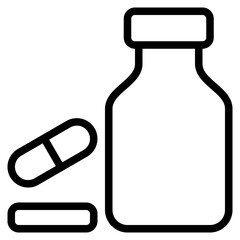 Medicine icon with outline style. Suitable for website design, logo, app and UI. Based on the size of the icon in general, so it can be reduced.