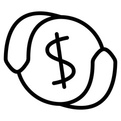 Money transfer icon with outline style. Suitable for website design, logo, app and UI. Based on the size of the icon in general, so it can be reduced.