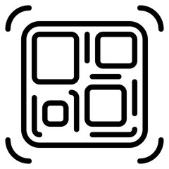 Qr code icon with outline style. Suitable for website design, logo, app and UI. Based on the size of the icon in general, so it can be reduced.