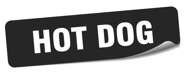 hot dog sticker. hot dog label