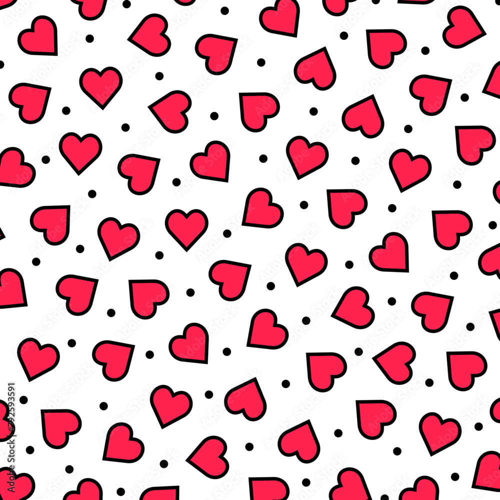 Canvas Prints Heart Dots Decorative Pattern Background Vector Illustration