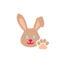 rabbit icon on a white background, vector illustration