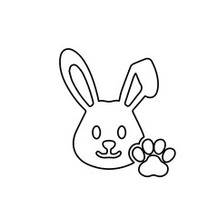 rabbit icon on a white background, vector illustration