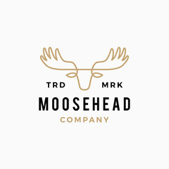 Moose antlers head logo vector icon illustration