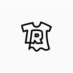 r letter kid tee tshirt apparel clothing monogram logo vector icon illustration - 792595516