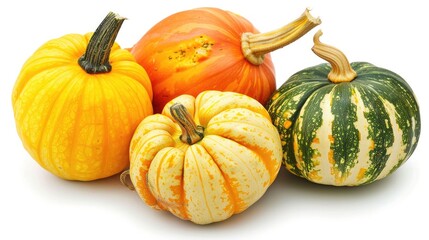 Vegetable squash isolated on white background. Tasty healthy full of vitamins Generative AI