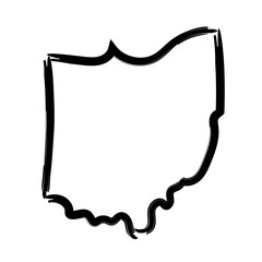Ohio map outline concept sketch