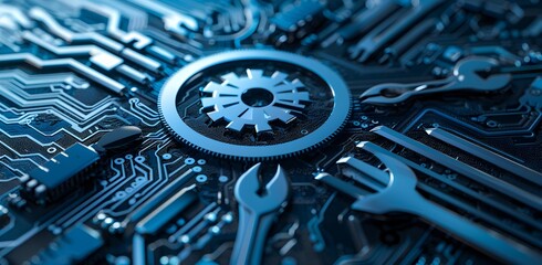 Abstract digital security shield with padlock icon on blue background, cyber protection concept for online data or knowledge