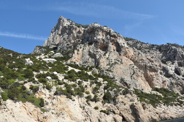 The rocky coast and sea of Tavolara island, Sardinia, Italy(Sardegna, Italia)