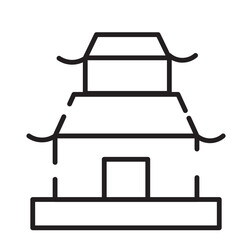 Chinese Pagoda Building Line Icon