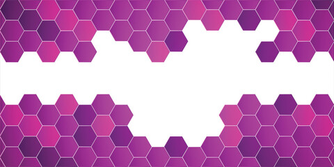 Honeycomb hexagon isolated on white background. Vector illustration. Purple hexagon pattern look like honeycomb