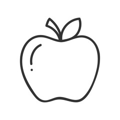 apple fruit doodle style illustration on white background