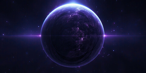 Neon synthwave backdrop illuminating the vastness of open space, adorned with swirling planets