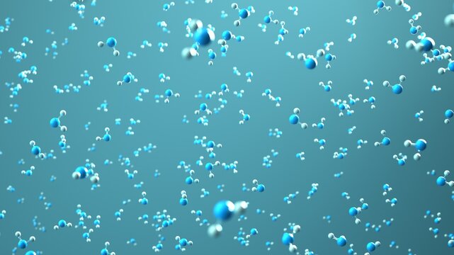 H2O Wasser Moleküle. 3d illustration.