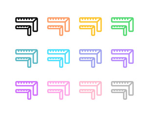 Editable angle rulers, measurement vector icon. Construction, tools, industry. Part of a big icon set family. Perfect for web and app interfaces, presentations, infographics, etc