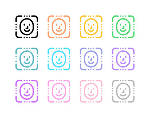 Editable facial recognition, scan vector icon. AI technology, artificial intelligence, computer. Part of a big icon set family. Perfect for web and app interfaces, presentations, infographics, etc