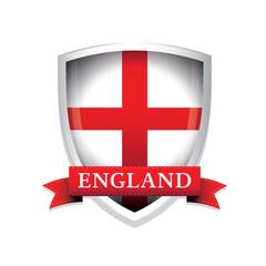 England flag shield ribon sign