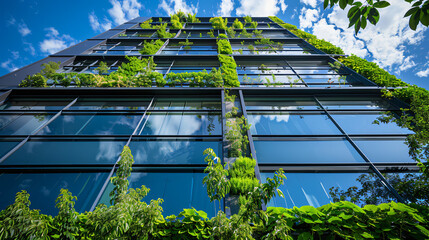 Exterior of a green-certified corporate building showcase