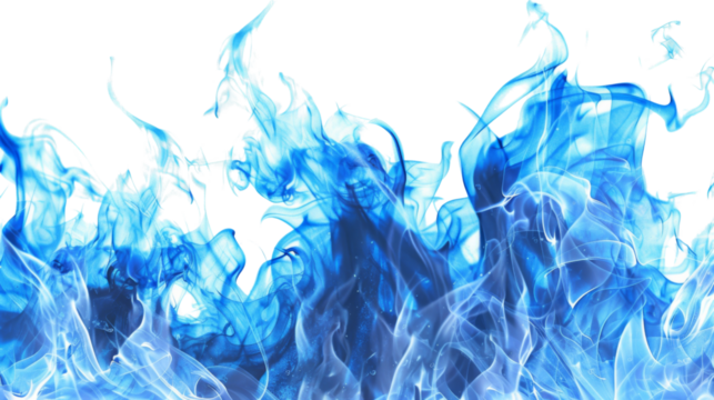 Blue fire transparent background