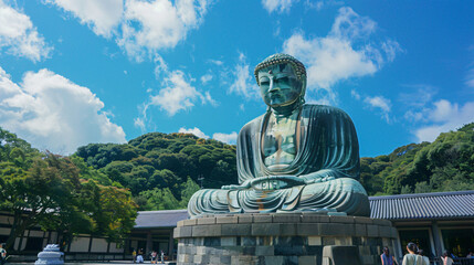 Famous Great Buddha in Kamakura Daibutsu 