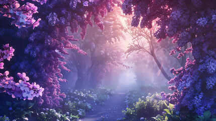 Fantasy background . Magic forest.Beautiful spring lan