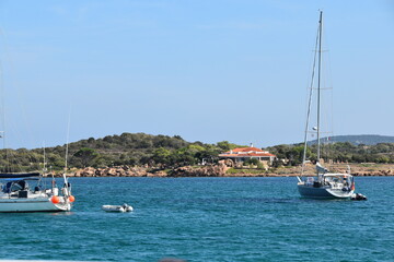 Obraz premium Sea and panorama surrounding Tavolara island, Sardinia, Italy