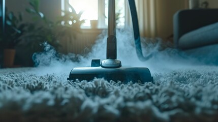 A vacuum's hum fills the air as a cleaner swiftly navigates through rooms, banishing dirt and allergens for a healthier home