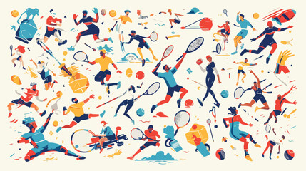 Fototapeta na wymiar Sports football tennis icon silhouette. Sports vect