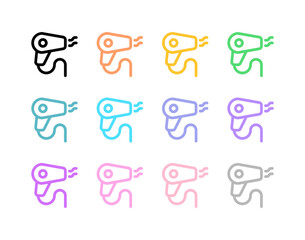 Editable hair dryer vector icon. Barbershop, lifestyle, grooming. Part of a big icon set family. Perfect for web and app interfaces, presentations, infographics, etc