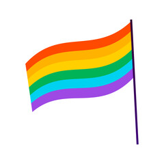 Rainbow flag illustration element on white