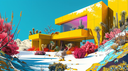 Modern house illustration - 792610709