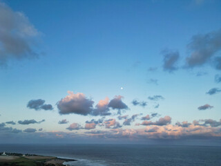 Aerial View of Botany Bay Beach and Sea View During Sunset at Broadstairs Kent, England UK. April...
