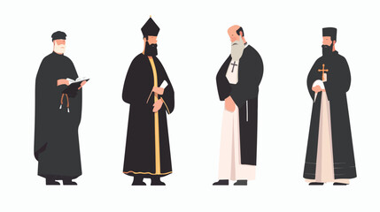 Set of Four monks priests and religious leaders