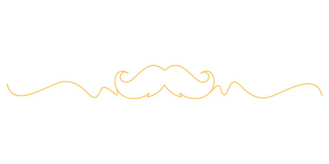 Mustache line art style. Father's day element vector eps 10