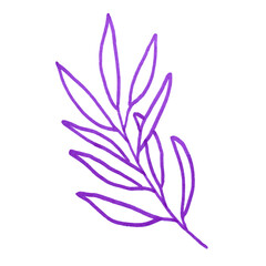 Watercolor floral and leaves element, watercolor branches design