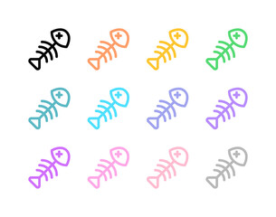 Editable fish bone vector icon. Veterinary, animal, pet care, pet shop. Part of a big icon set family. Perfect for business, web and app interfaces, presentations, infographics, etc